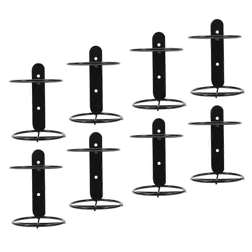 Wall Mounted Rack for Storage 8Pcs Single Holder Black