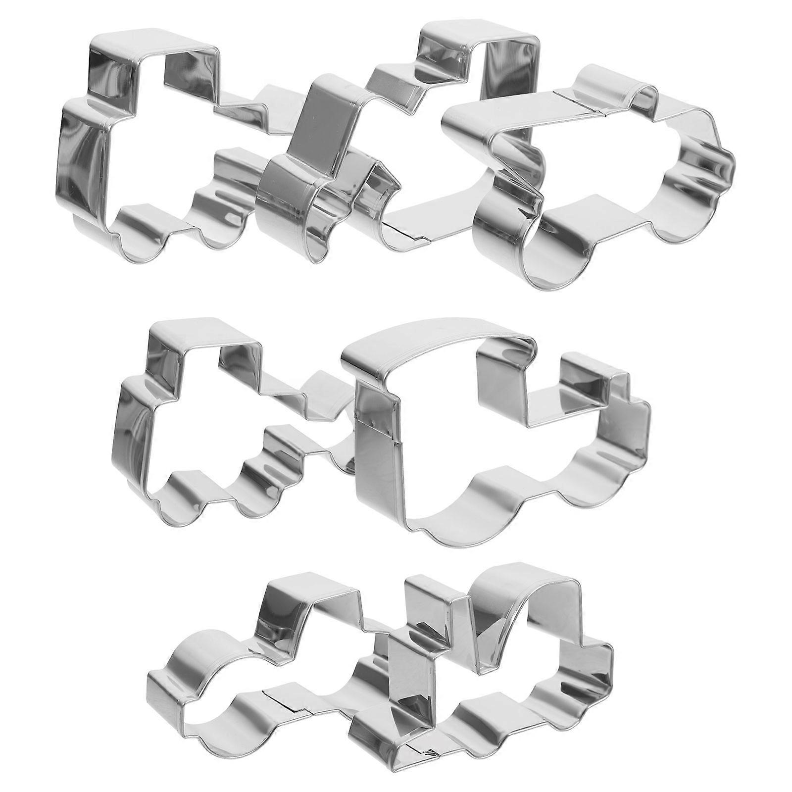 Stainless Steel Engineering Vehicle Cookie Cutter Set for Baking 7Pcs Silver
