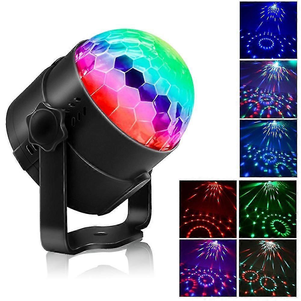 7 Light Molds LED RGB Rotating DJ Disco Party Ball Light/EU Plug-JJ