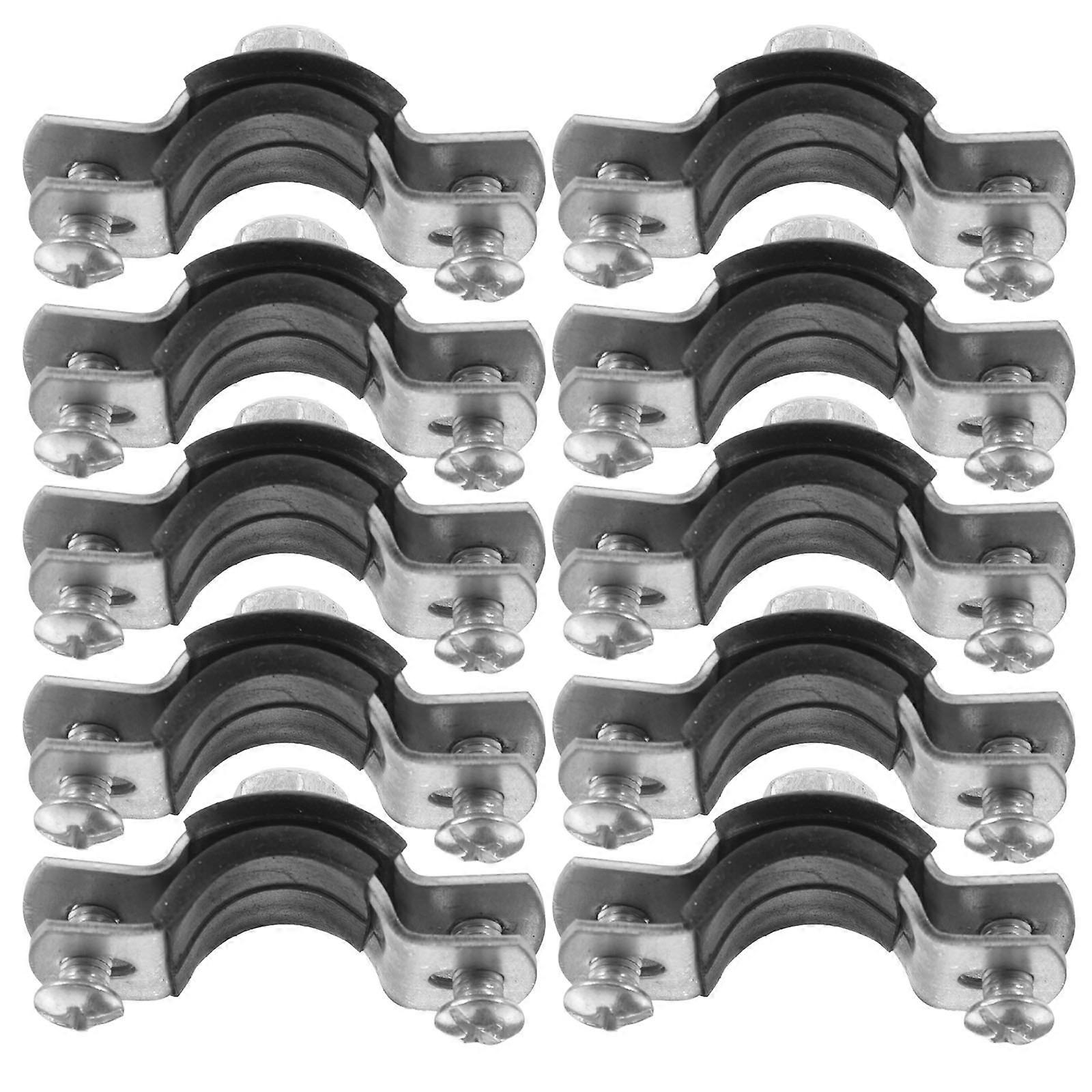 Galvanized Pipe Bracket Clamp for Pipe Support 10Pcs Carbon Steel Wall Mount