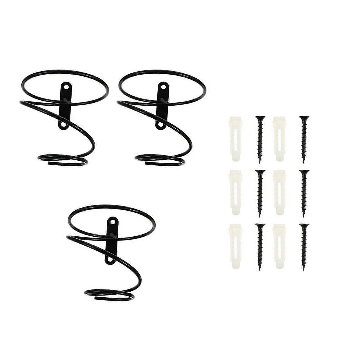 3pcs Wall Mounted Iron Wine Rack Set Space Saving Decorative Bottle Holder for Home Bar Display