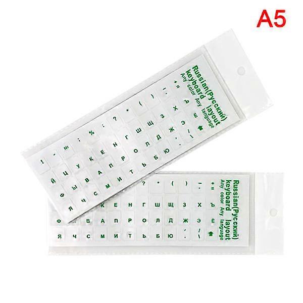 Russian Transparent Keyboard Stickers Language Alphabet Green