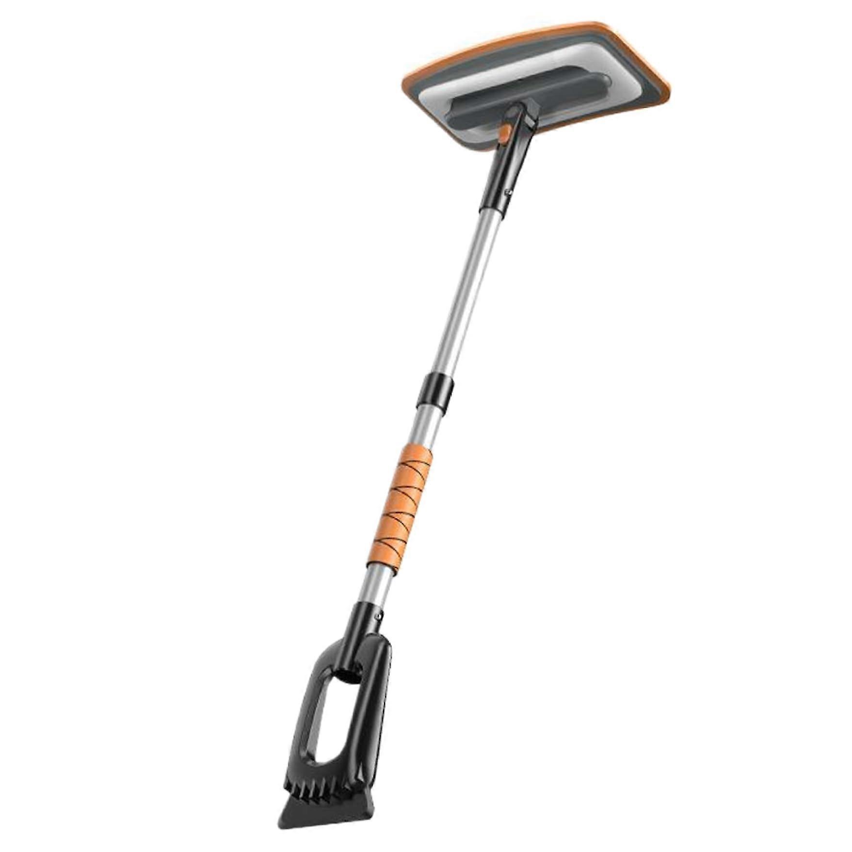 Car Snow Brush with Ice Scraper, Extendable Handle and 360 Rotating Head for Windshield