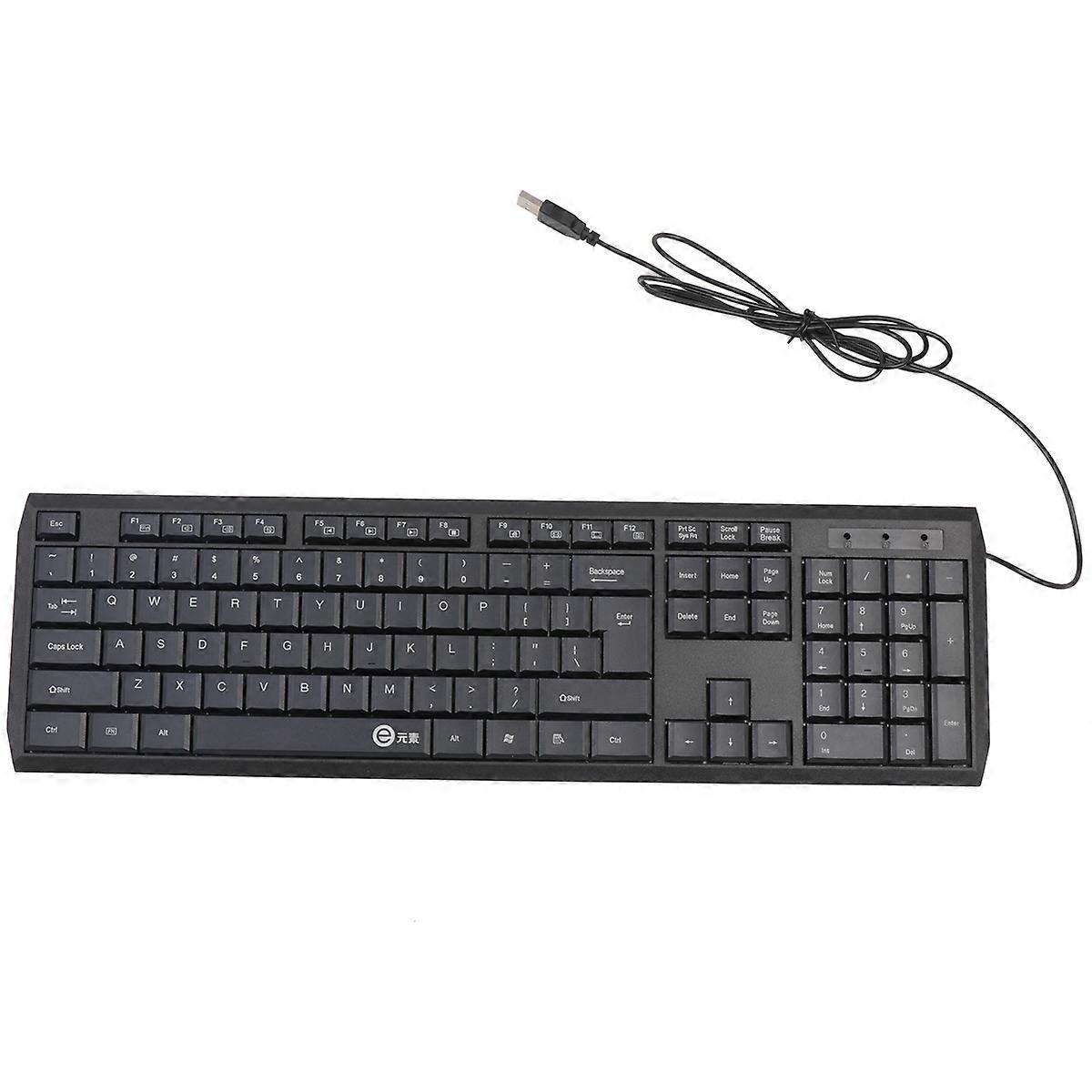 Mute Keyboard Wired Keyboard for Office 3Pcs Waterproof Black