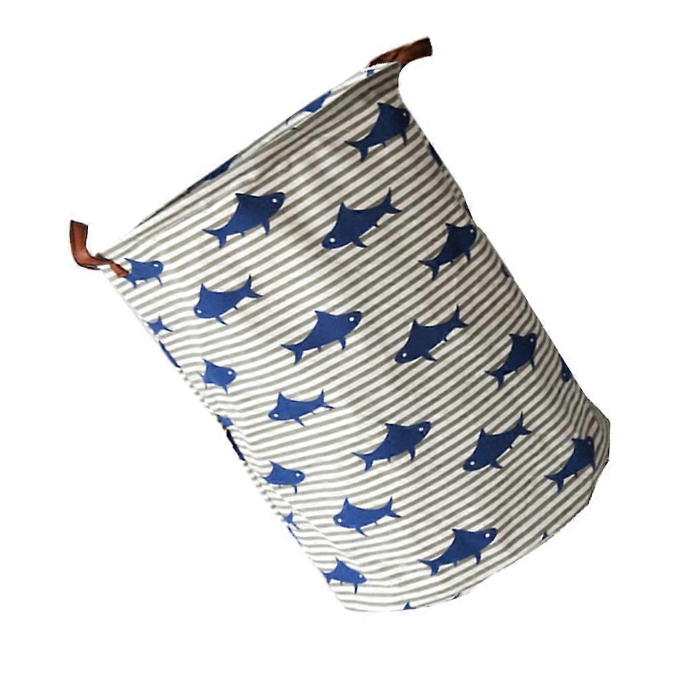 Foldable Clothes Storage Basket Cotton Linen for Storage 2Pcs