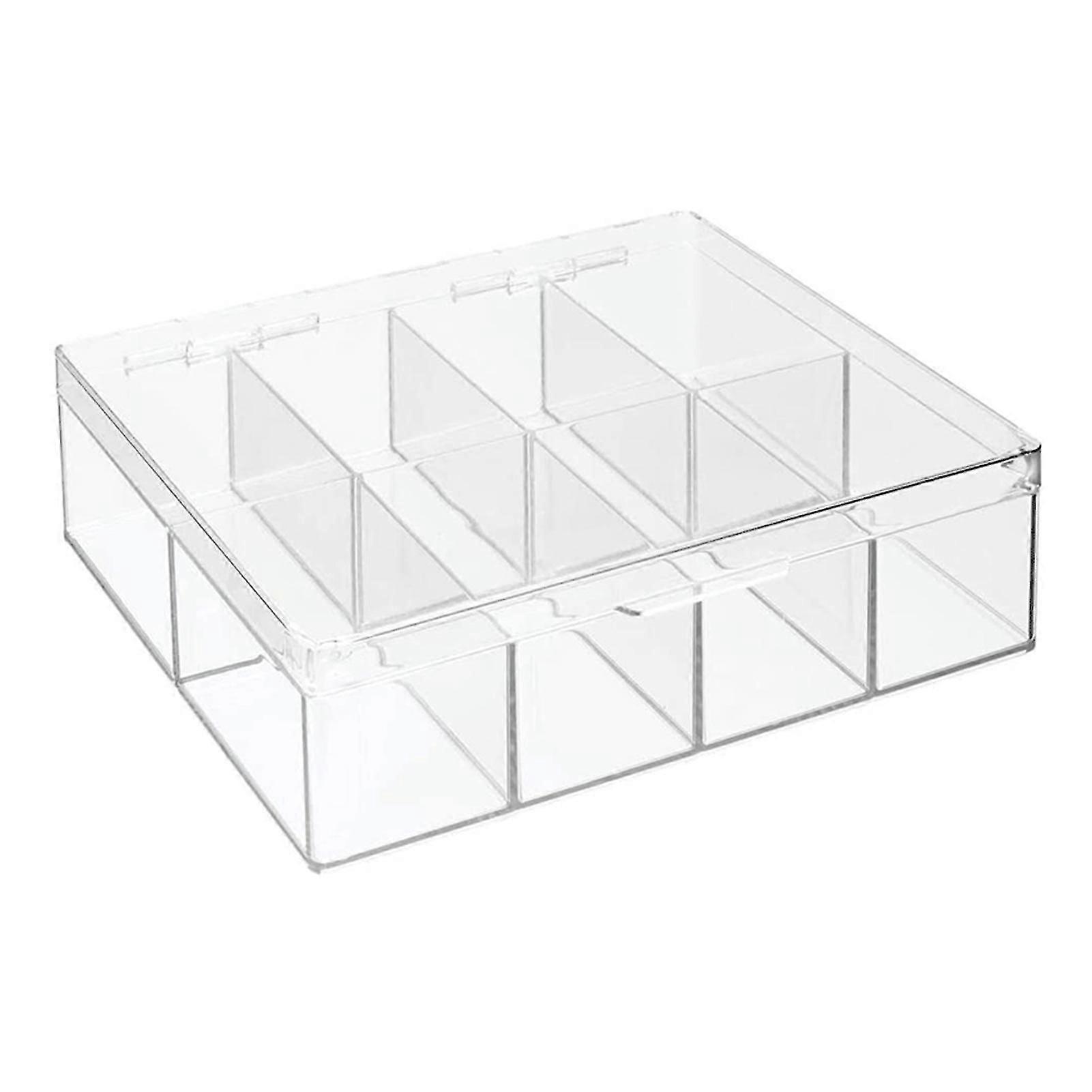 Individual Grid Large Capacity Acrylic Practical Multi-use Storage Box Tea Storage Case For Home