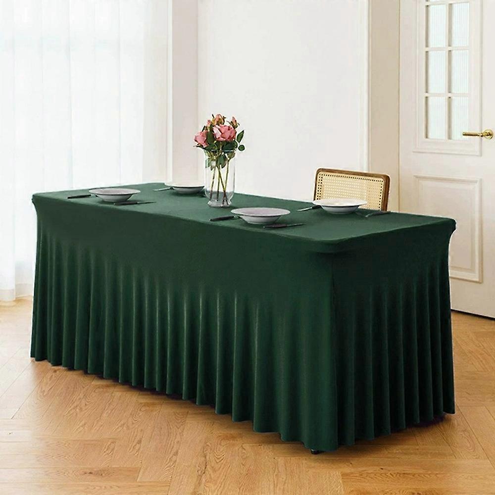 4ft Table Skirt for Rectangle Table Stretchable Wrinkle Resistant Tablecloth for Wedding Party, 122x