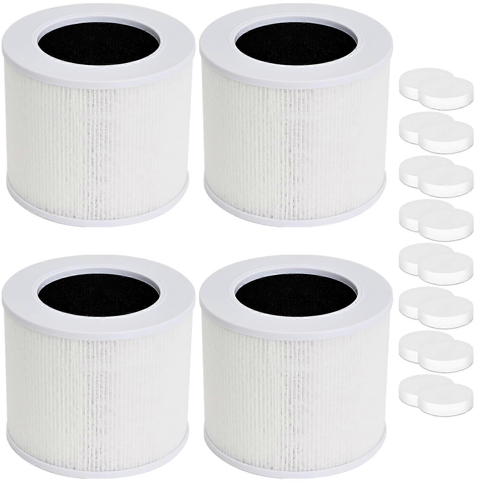 4 Pack Replacement Filter for LEVOIT Core Mini, H13 True HEPA 3in1 Air Purifier Filters, Odor Removal