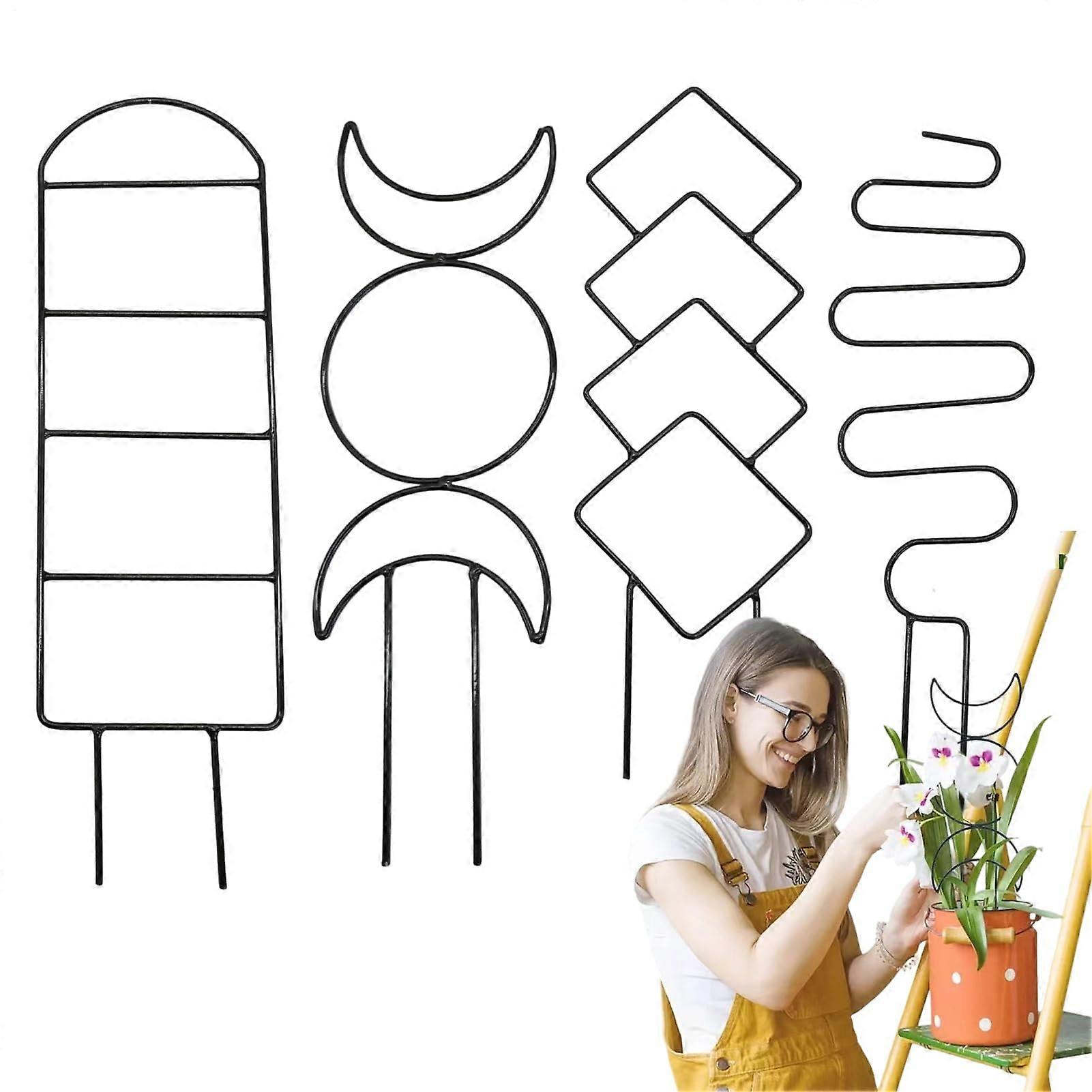 Plant Trellis Metal Support for Potted Plants, Adjustable Stackable Obelisk for Climbing Vines