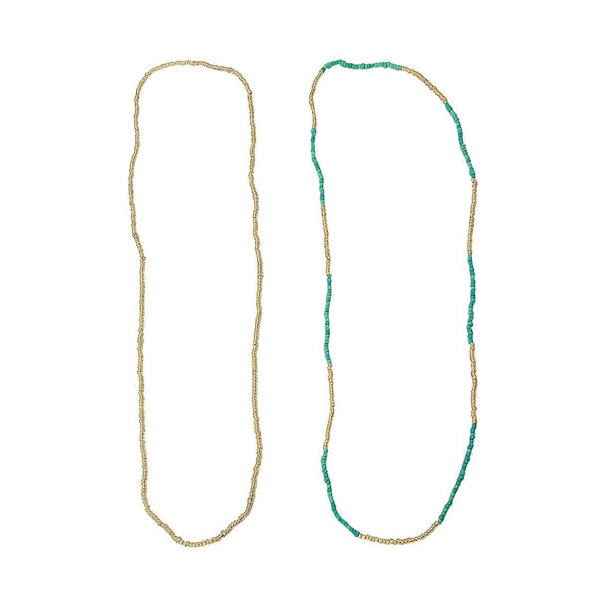 Waist Chain Bikini Chain for Decoration 2Pcs Blue Double-String