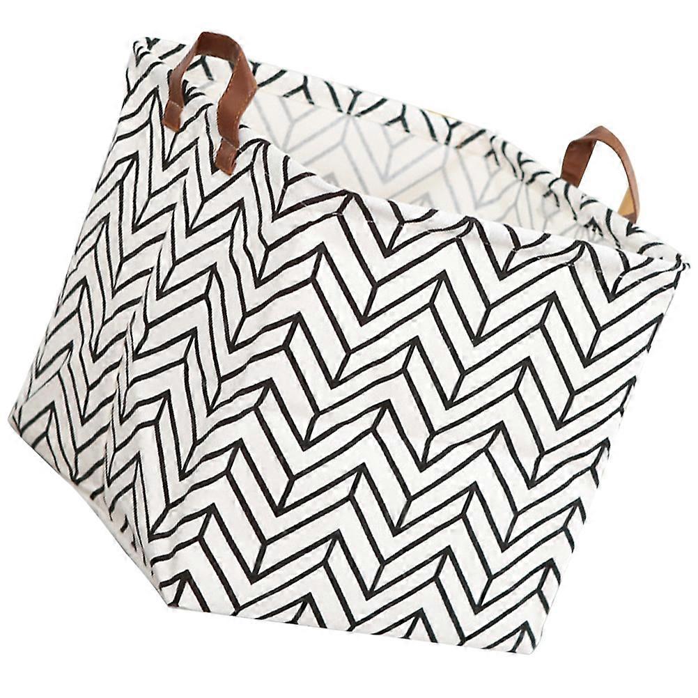 Rectangle Laundry Hamper Multipurpose Bin Home Organization Black Cotton and Linen Organizing Tool 1Pcs