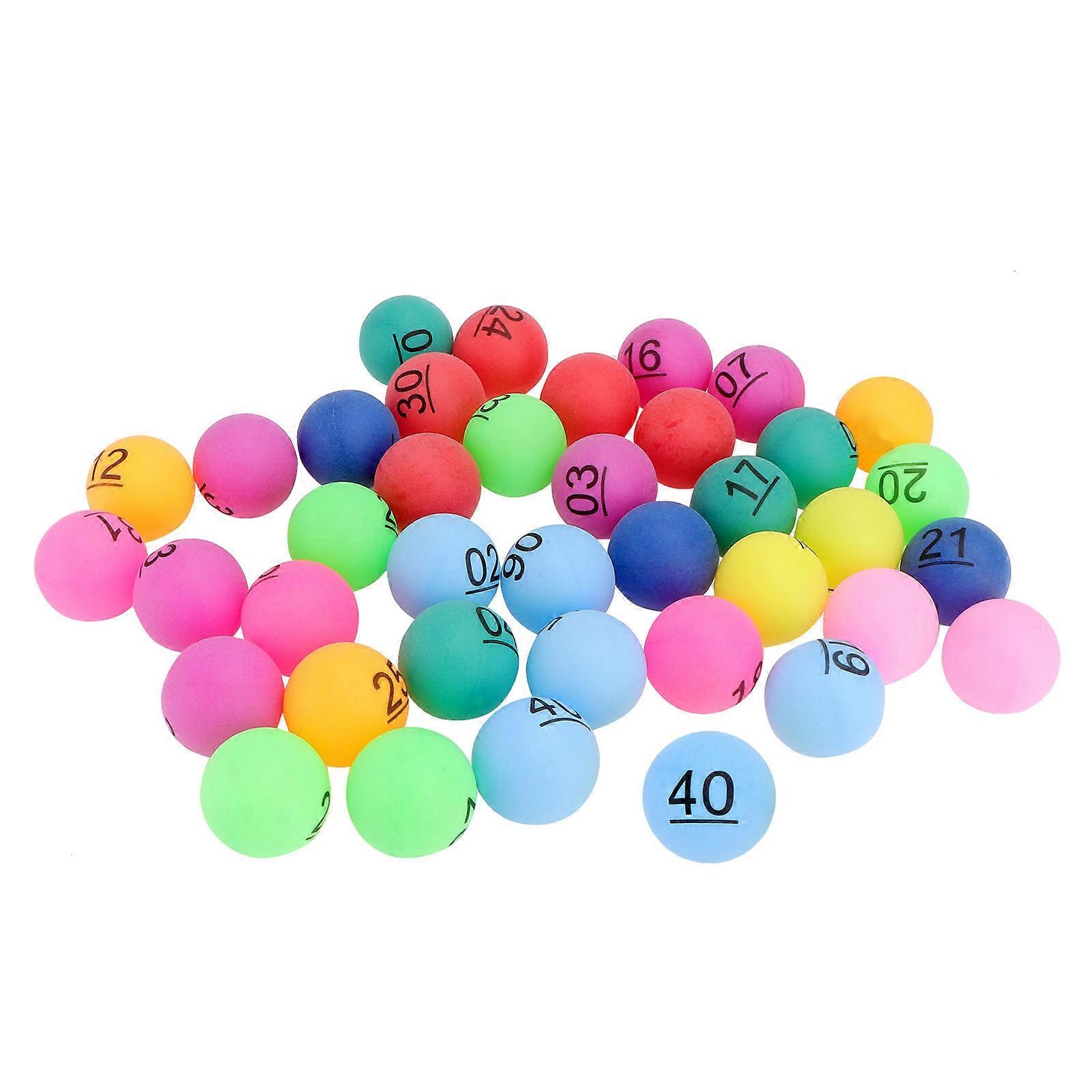 Numbered Raffle Drawing Ball Colorful Plastic for Party 40Pcs
