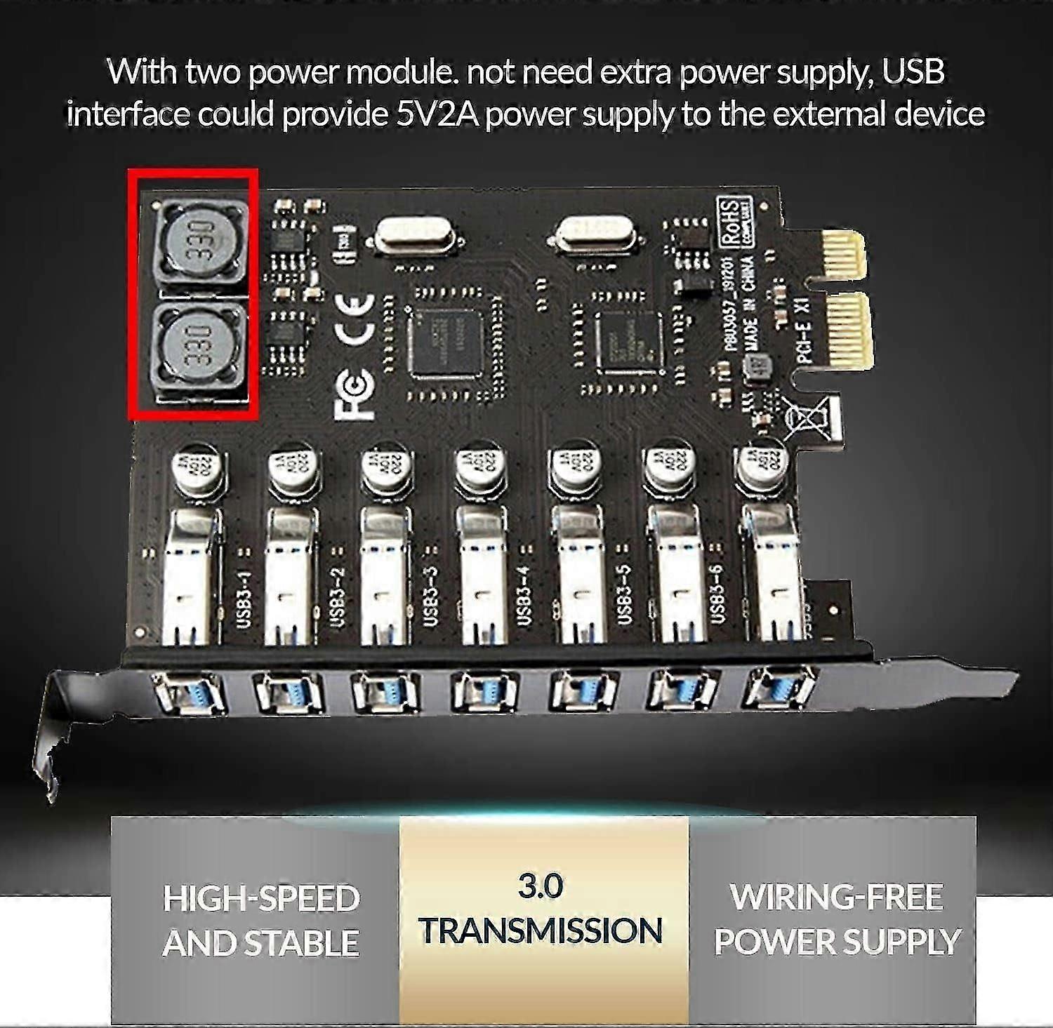 2026 USB Expansion Card for Desktop PC with Linux/WindowsXP/7/8/8.1/10 Compatibility