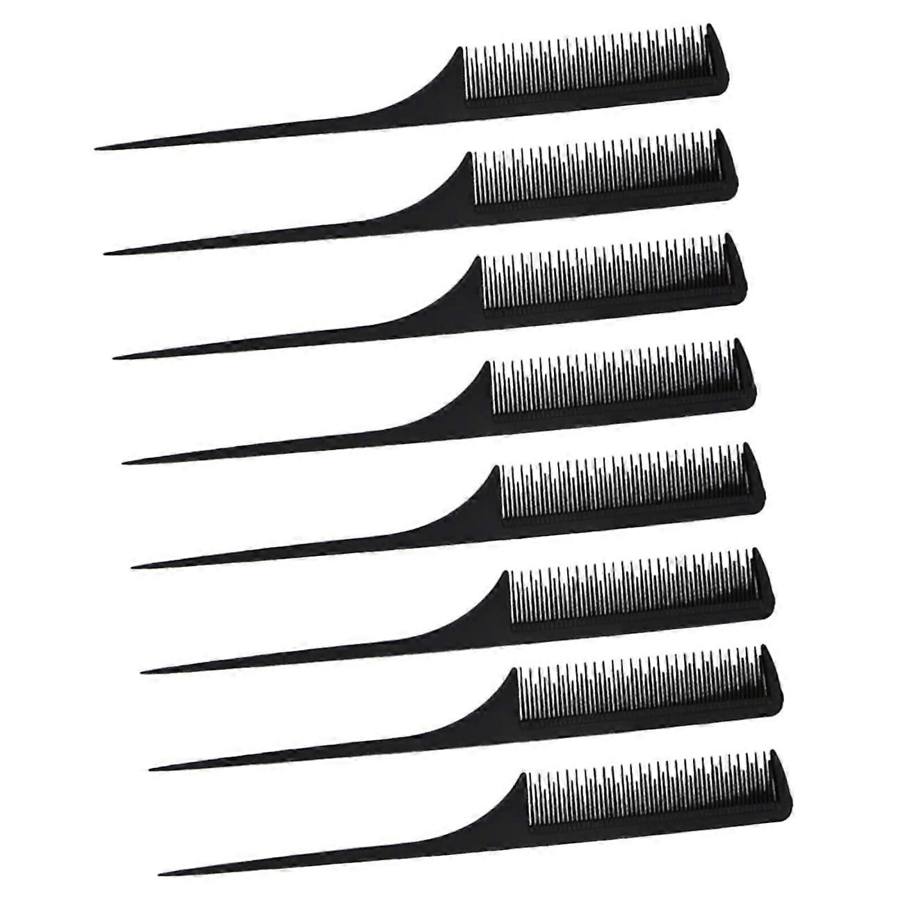 8pcs Heat Resistant Hair Styling Comb Set with Fine Tooth Tail Comb for Precise Sectioning