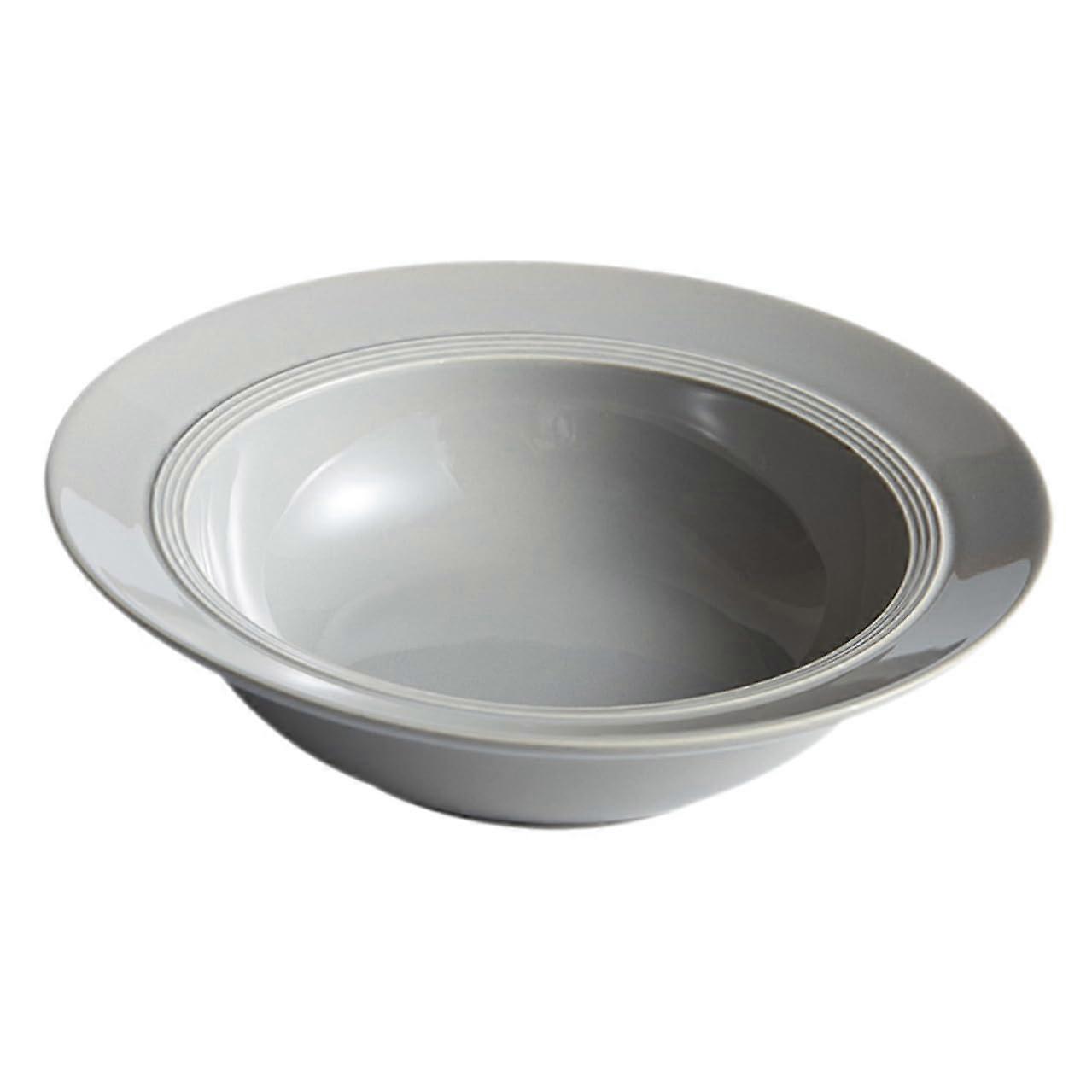 Ceramic Pasta Plate with Rim, Large Capacity Elegant Dinner and Salad Serving Dish, Microwave Safe