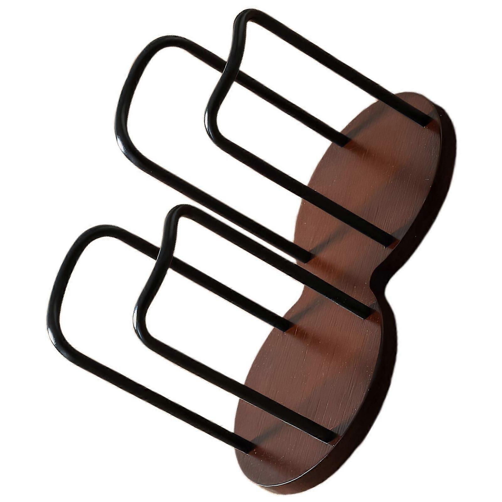 Cup Holder for Desk with Wooden Base, Stackable Coffee Cup Organizer for Office and Kitchen Use