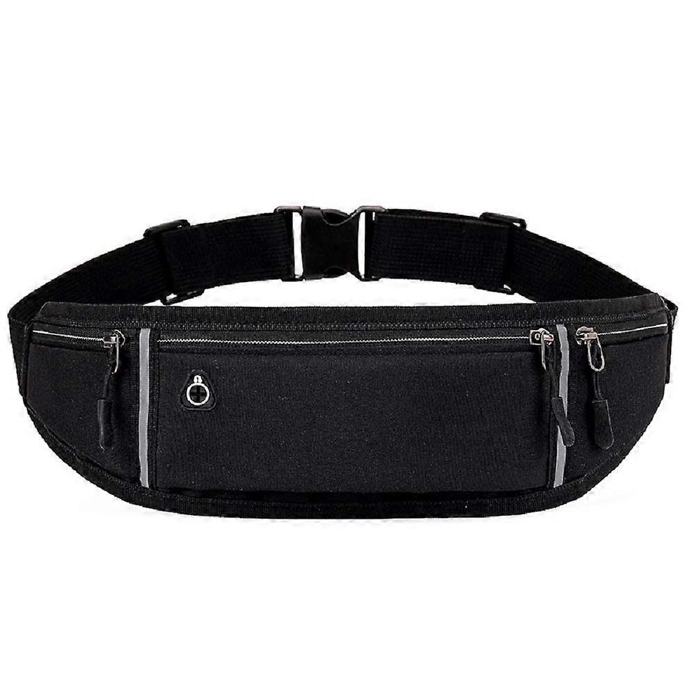 Running Belt with Multiple Pockets, WaterResistant Waist Bag with Adjustable Strap and Reflective Strips