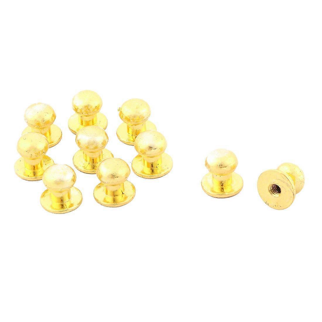 Gold Tone Cabinet Knobs 10pcs Round  Drawer Pull Handles for Cupboard and Dresser