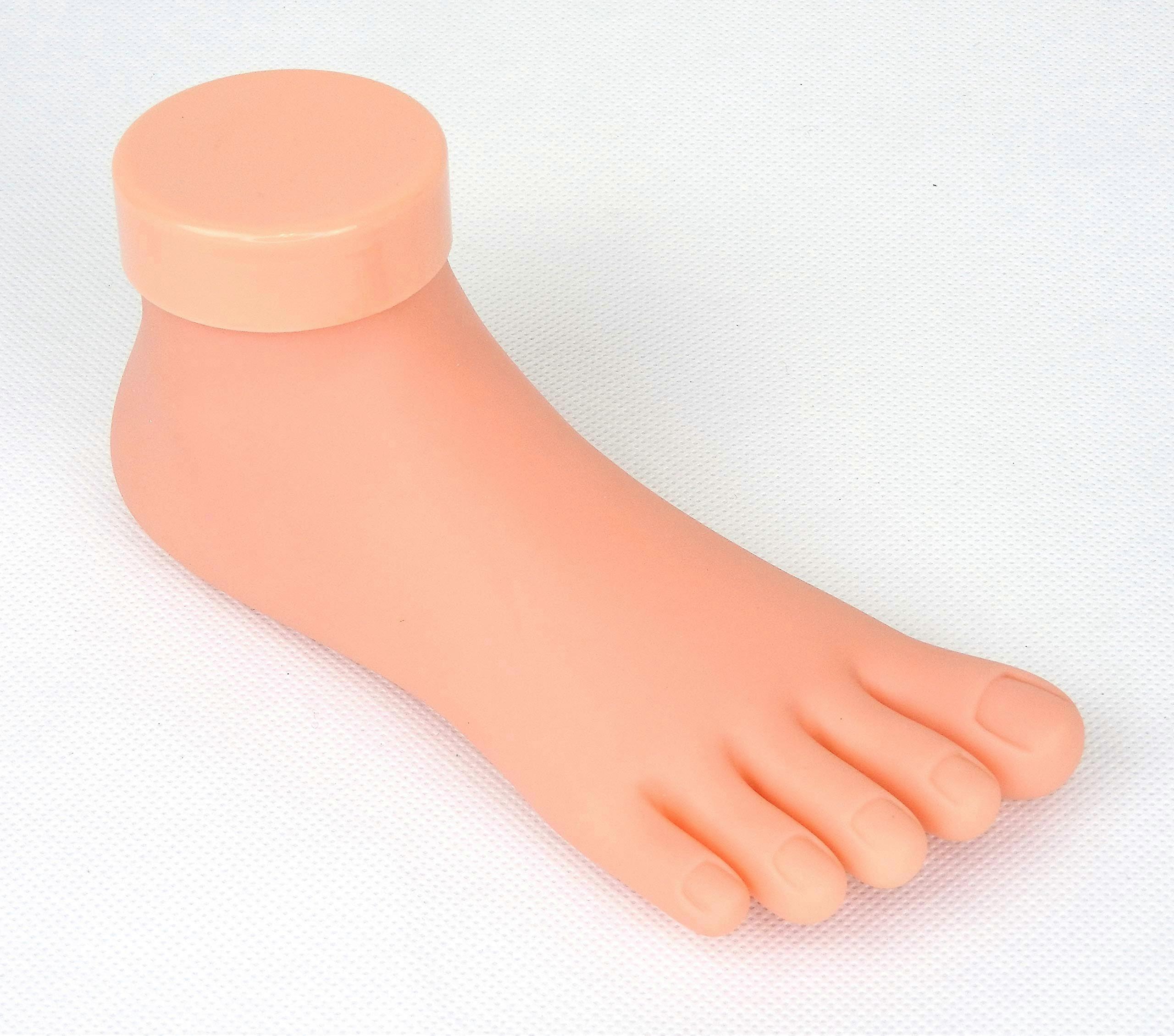 Pedicure Training Mannequin Foot with Durable Replaceable False Toenail Tips for Salon Practice