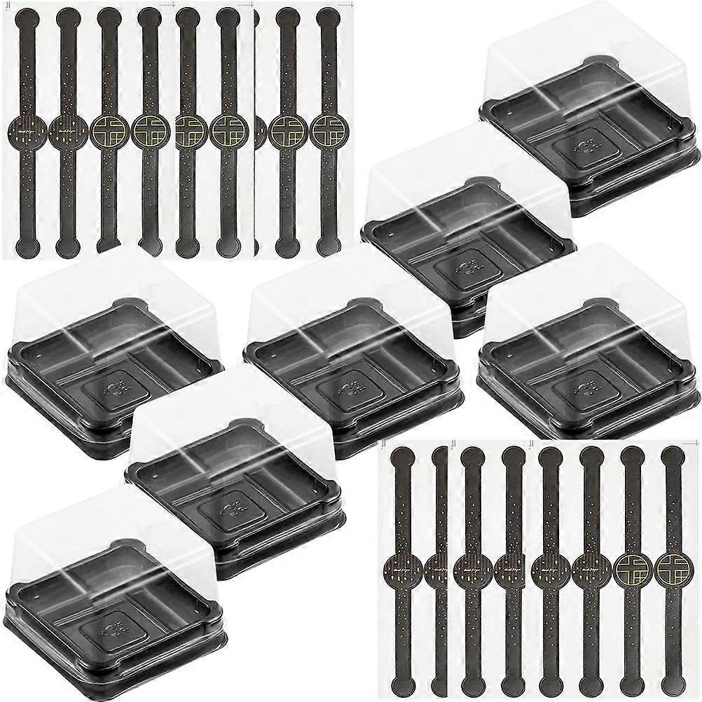 Black Compact Cake Boxes for Storage 50Sets Party Mousse Packaging