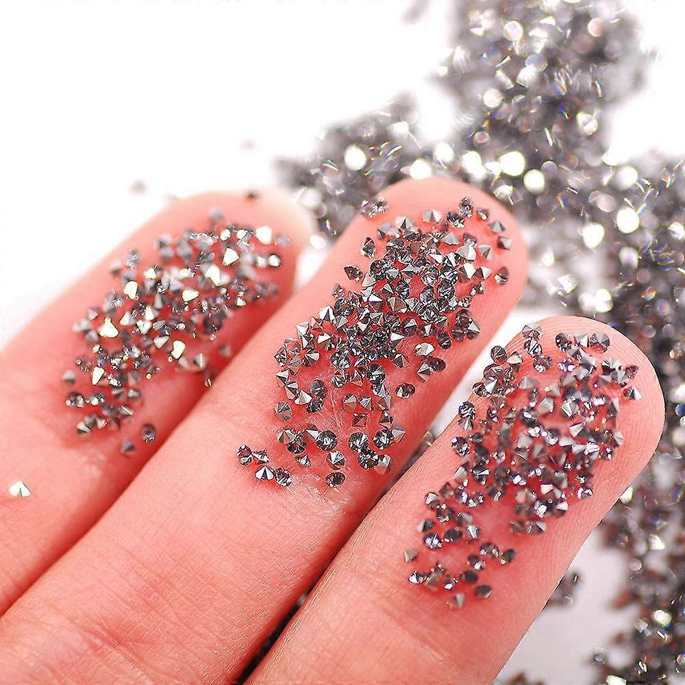 Nail Art Crystals 1.1mm Glass Pixie Kit Mine Black and Gray 14400pcs Consistent Sparkle Effect