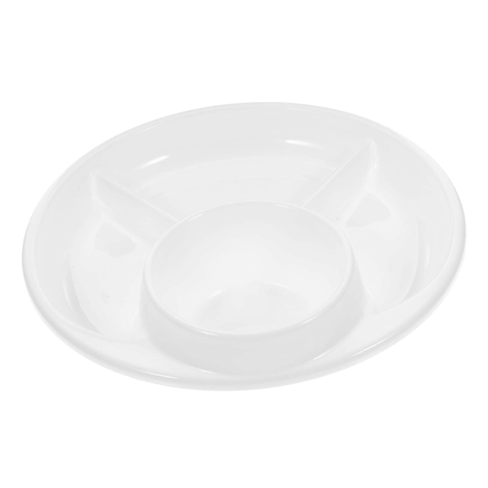 Stoneware Divided Dinner Plate with Portion Control Design for Adults and Side Dish Serving