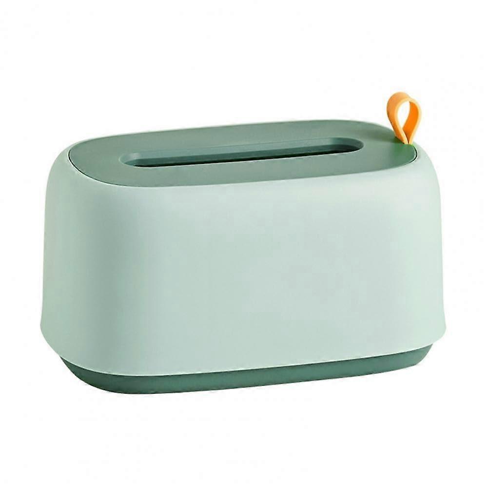 Green Tissue Box Cover with SpringLoaded Bottom and WallMount Option for Bathroom