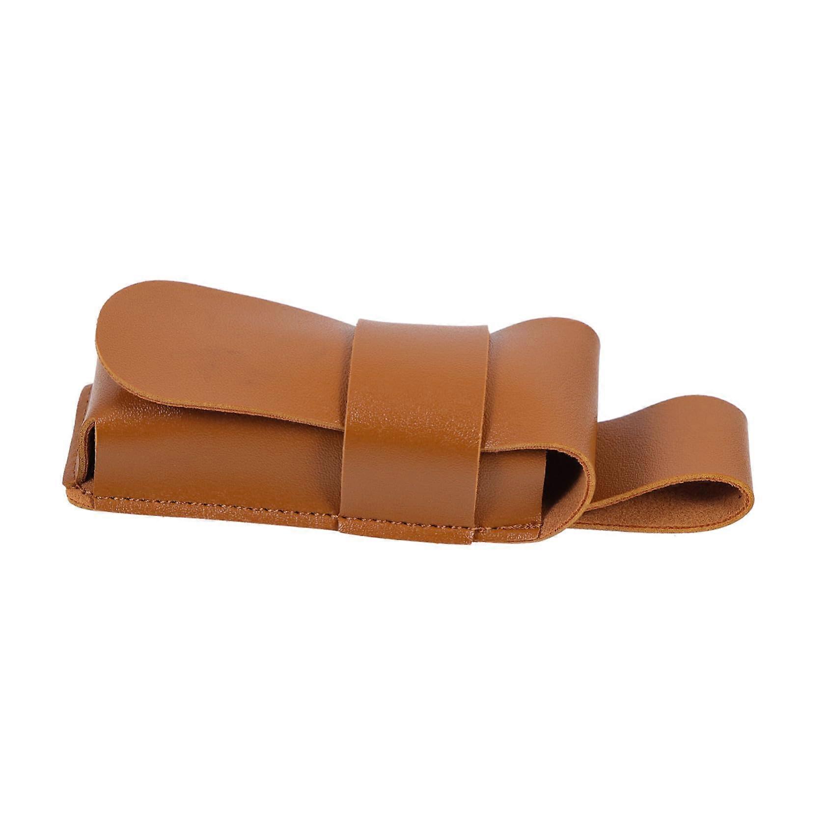 Leather Harmonica Case with Flexible Lid, DropProof Brown Holder Pouch for Beginner Storage