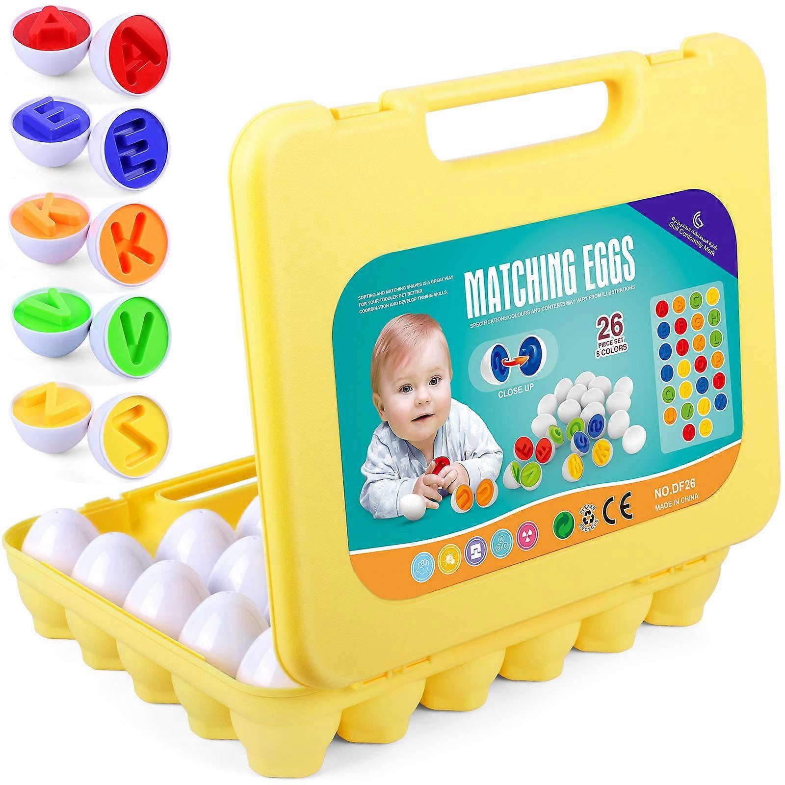 Alphabet Matching Eggs Set 26 Pack AZ Educational Easter Eggs for Toddlers Preschool Learning Toy
