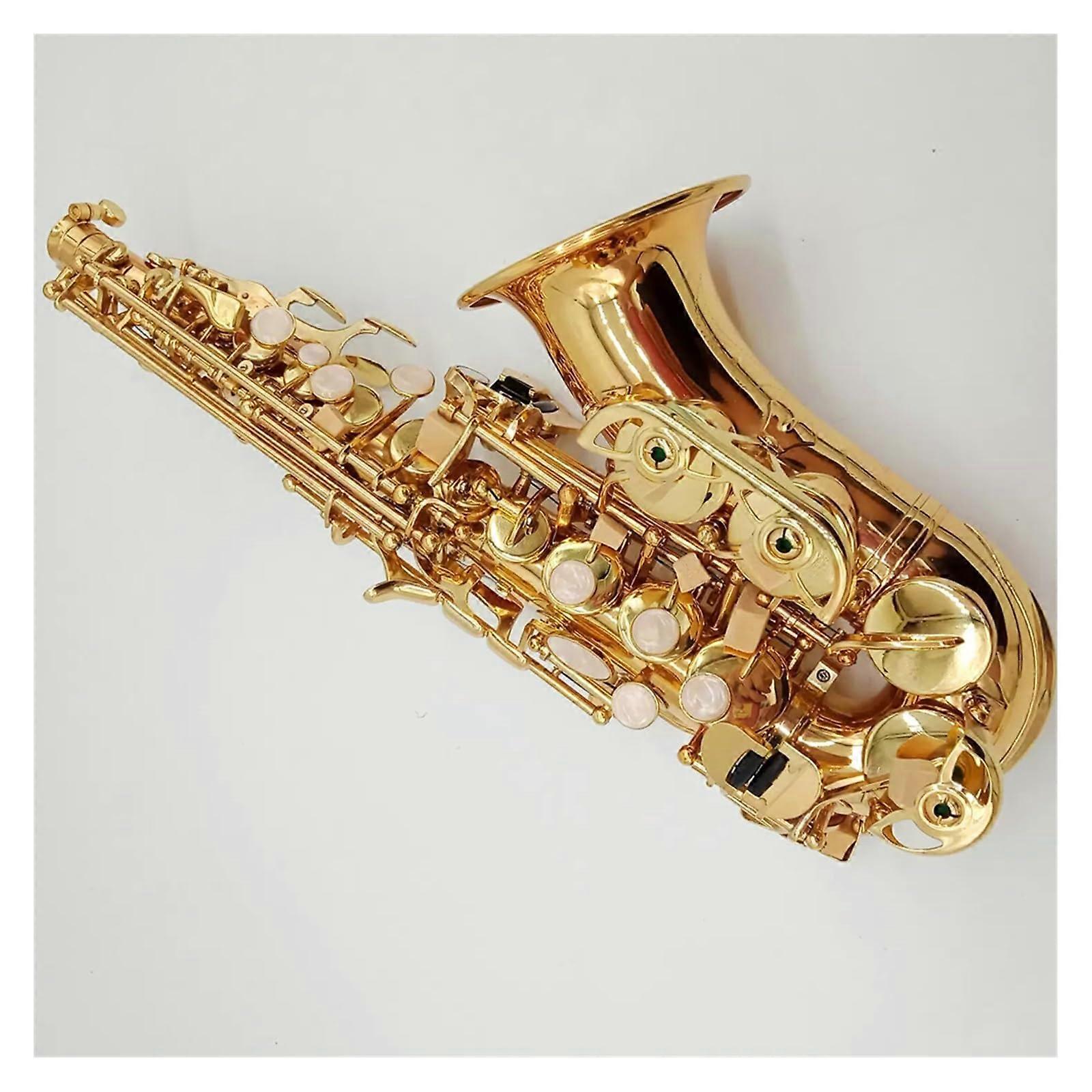Gold Plated Alto Saxophone BeginnerFriendly Bb Brass Curved Design Student Model