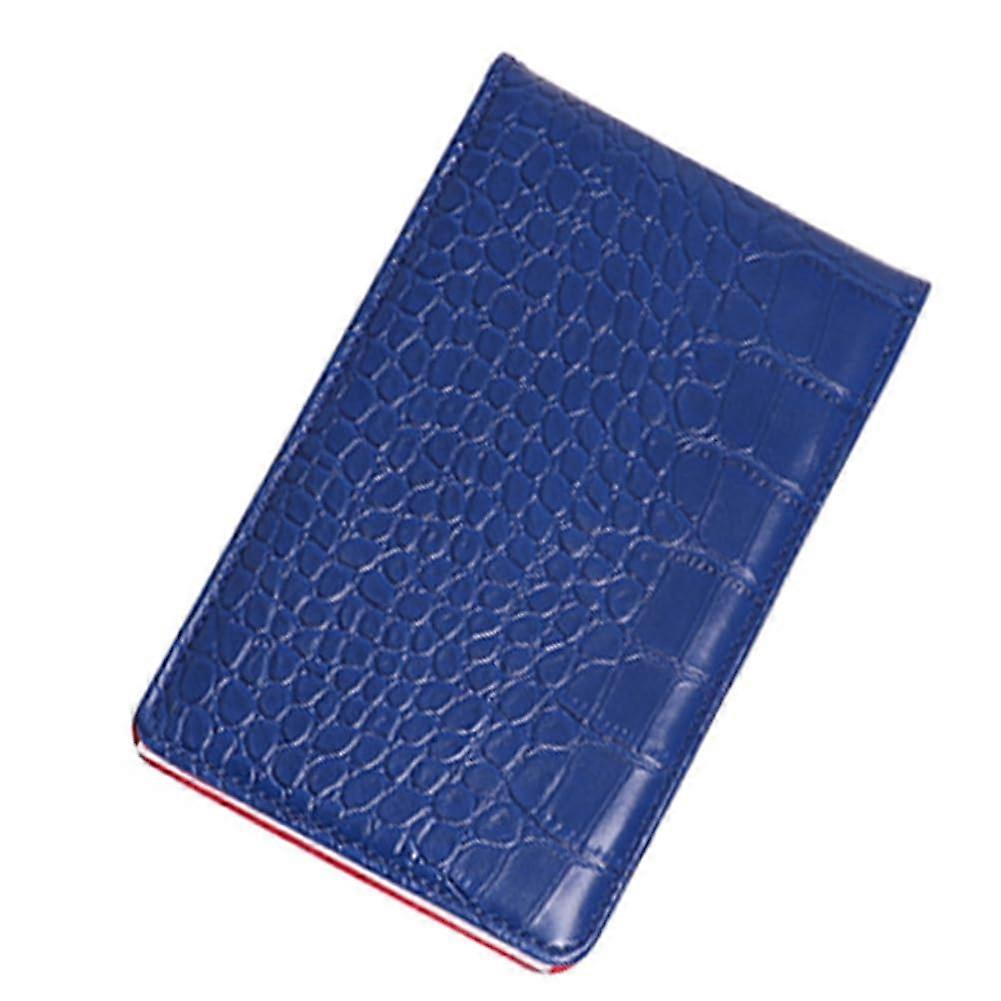 Blue Waterproof Pocket Golf Scorebook with Distance Tracking Feature for Golf Course Use
