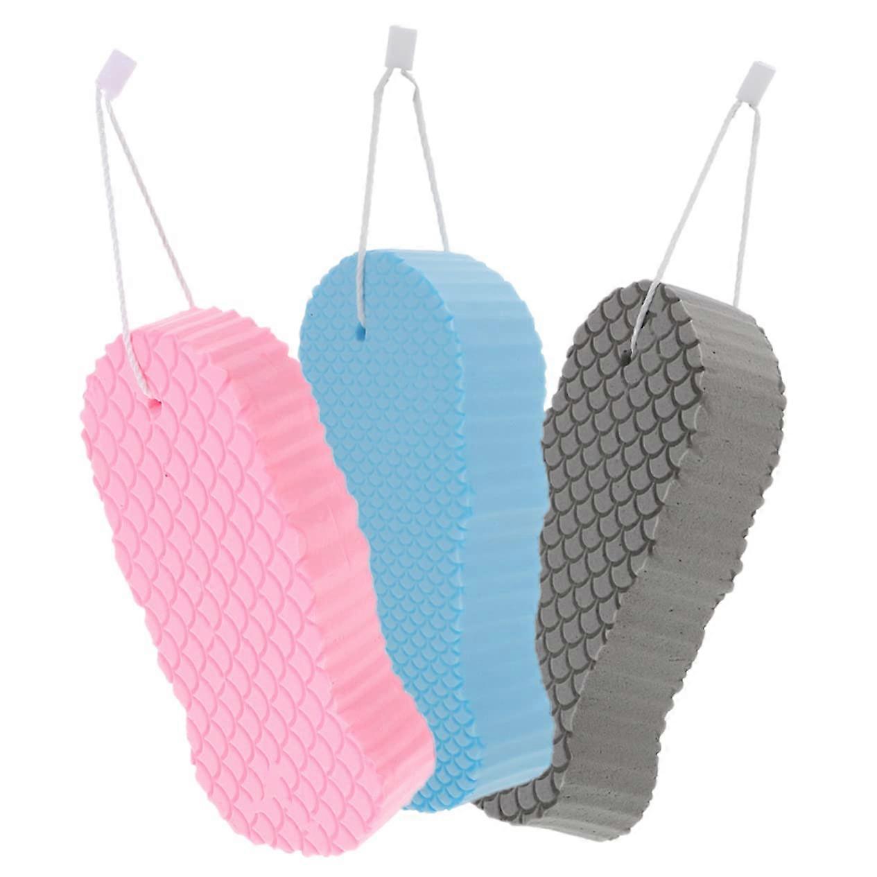 Bath Sponge 3 Pack Soft SkinFriendly Exfoliating DualSided Body Scrubber for Adults