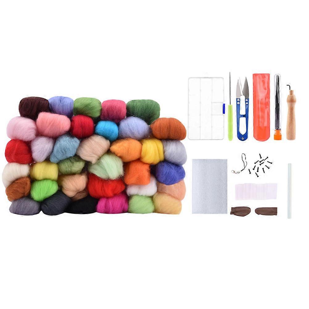 Wool Felt Making Kit Needle Felting Tools for DIY Crafts 73Pcs Set
