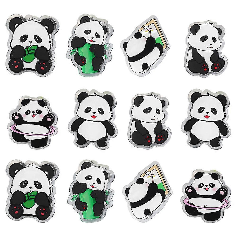 Adorable Panda Acrylic Clips Multi-Function Clips for Office Use 12Pcs