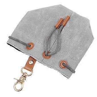 Canvas Snack Holder Pet Treat Container Hands-Free Dog Walking Grey 11x7x7cm Pet Food Bag Rectangular 1Set