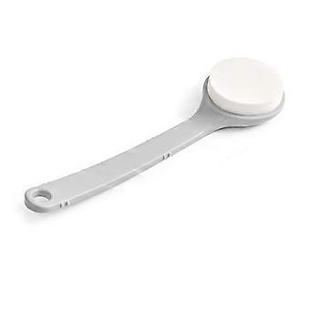 Back Scrubber with Long Handle, Soft Nylon Shower Brush and Sponge for Wet or Dry Exfoliating