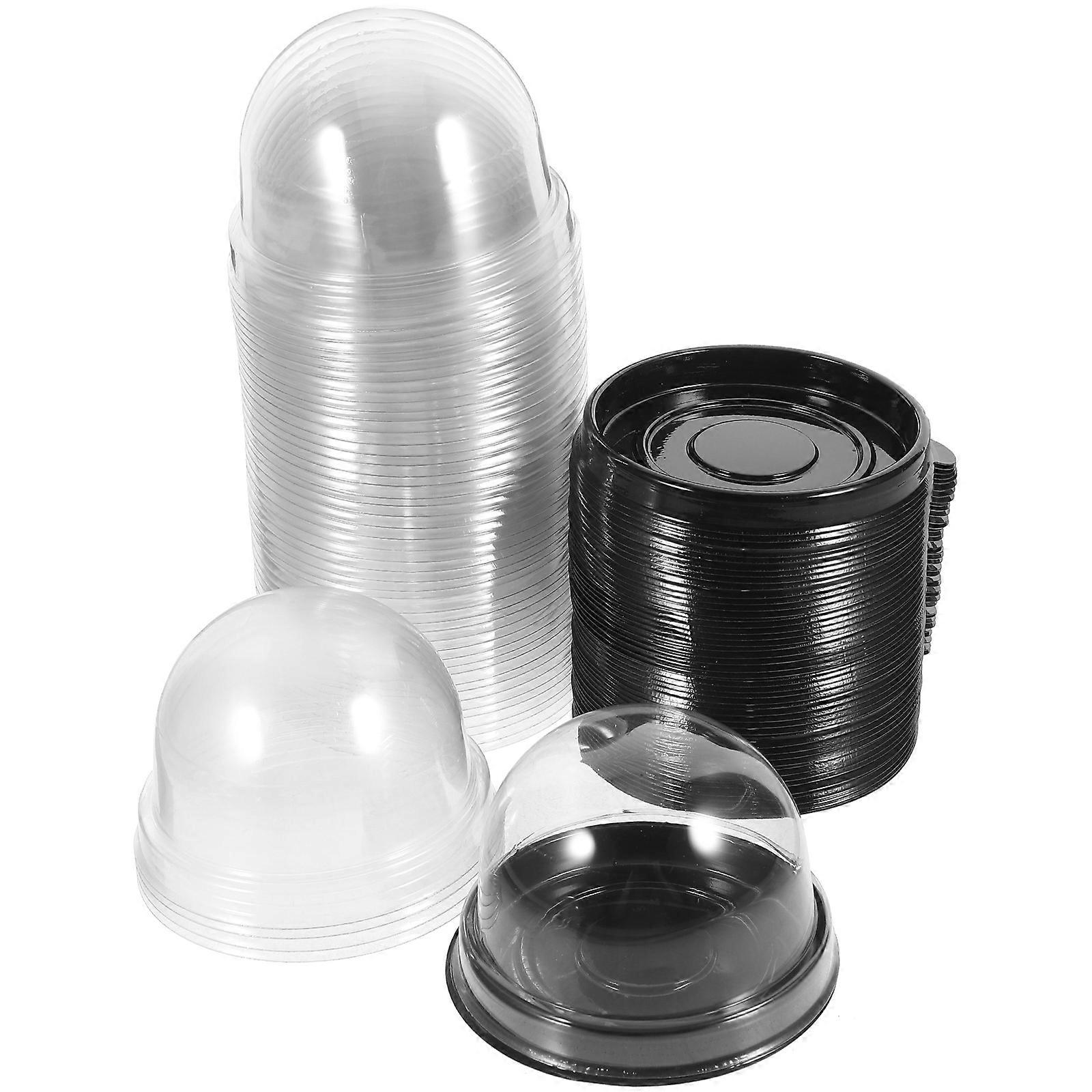 Egg-Yolk Puff Box for Packaging 50Pcs Black Mini Cake Container Boxes