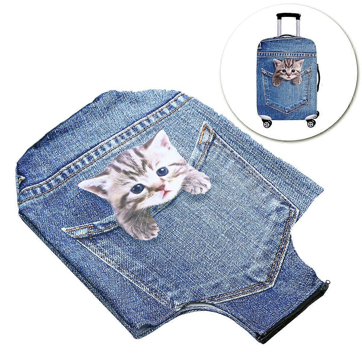 3D Luggage Cover Cat Pattern for Suitcase Protection 2Pcs Set