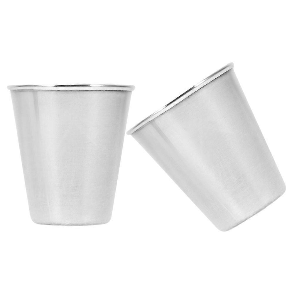 Stainless Steel Wine Cup for Drinking 2Pcs Beverage Shot Cups Silver