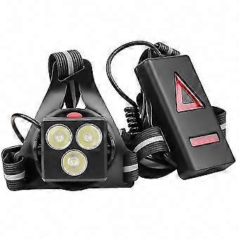 Luz de peito LED para atividades ao ar livre, luz de advertência vermelha recarregável via USB para corrida noturna, ciclismo, caminhadas e camping.