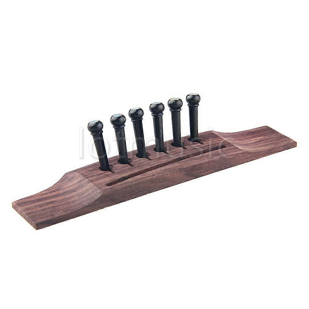 Acoustic Guitar Bridge Pins Black Set for 6 String with Secure String Anchoring