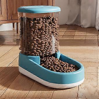 Automatic Pet Feeder and Plastic Feeding Bowl Food Dispenser for Cats and Dogs Indoor Household Pet Supply (Blue|Feeder)
