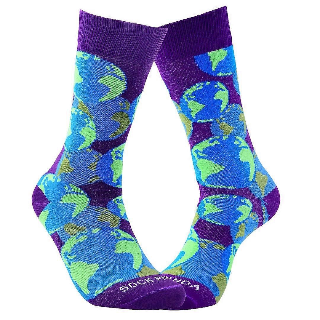 Purple Earth Pattern Socks from the Sock Panda