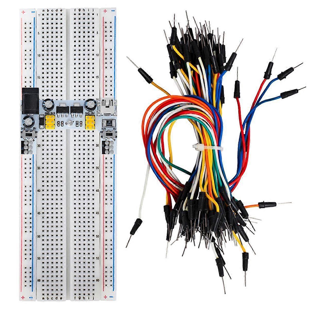 MB102 Breadboard Power Supply Module - 2-Way 3.3V/5V Output for Solderless White Breadboard Prototyping