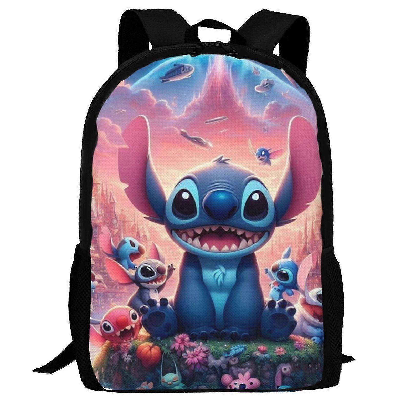 ck1079 Lilo &amp Stitch Backpack For Kids Boys Girls, Large Capacity School Book Bag With Adjustable Straps, Lightweight Backpack