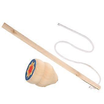 1 Set Holzkreisel Spielzeug Chinesische traditionelle Gyroskope rotierende Kreisel und Peitsche