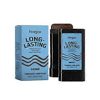 Hoegoa Brown Hair Styling Stick - Covers Gray Hair, Natural Hair Color, One-Time Touch-Up With Comb, Portable Hair Wax