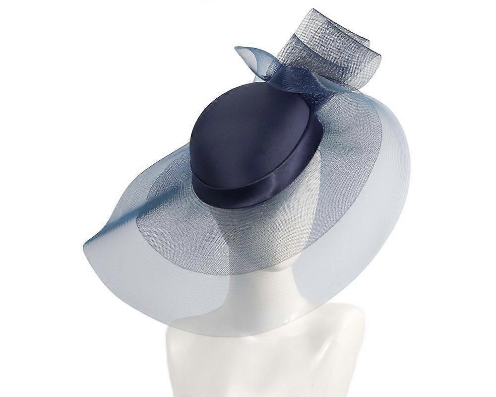 Navy large brim custom made ladies hat S152N