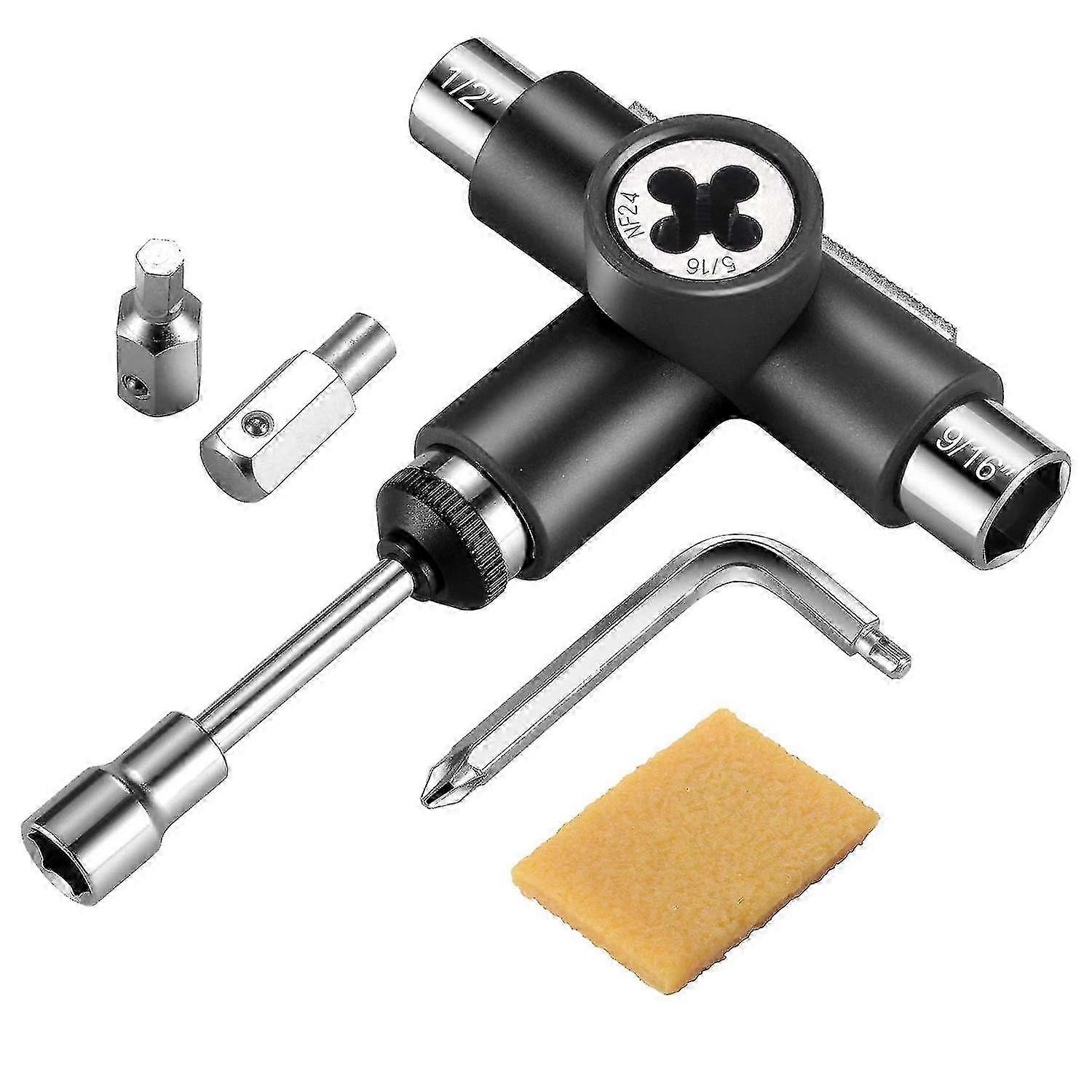 Multi-Function Ratchet Skateboard Tool Skate Tool with Griptape Eraser Kit