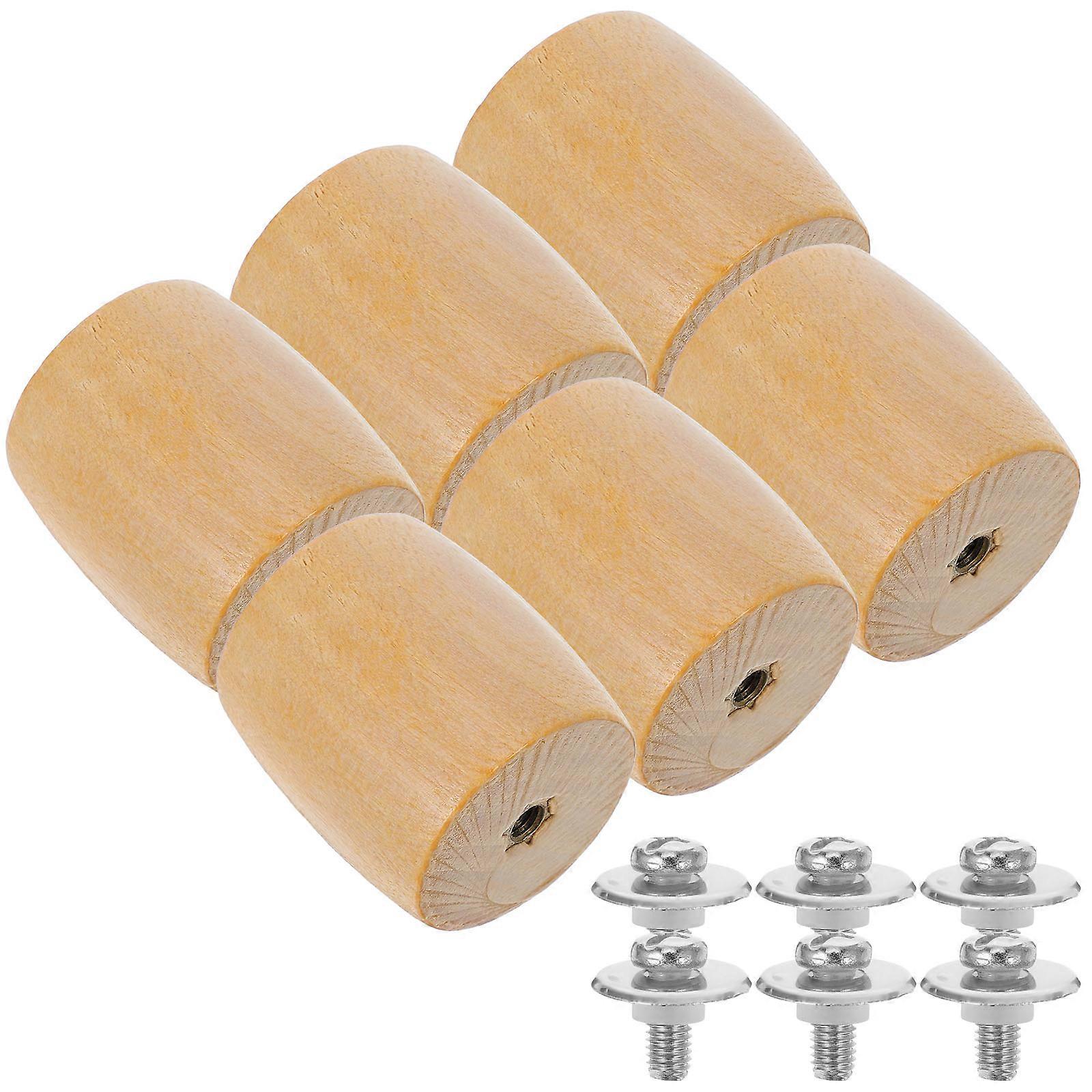 Universal Pot Lid Handle Replacement with 6Pcs Wood Pan Lid Knobs for Kitchen Use